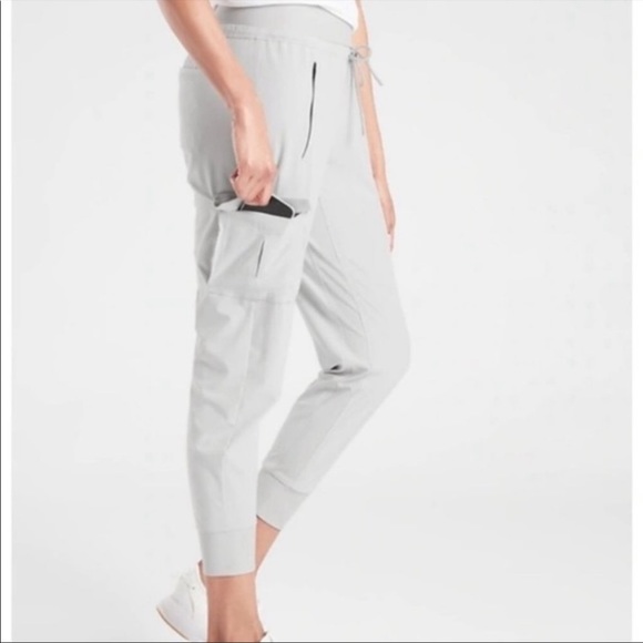 Athleta Light Gray Track Pants - Picture 2 of 10
